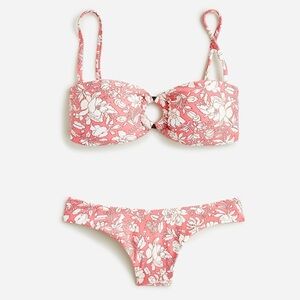 J. Crew O-ring Pink Floral Bikini Set